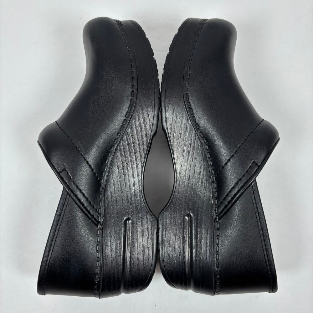 Dansko Professional Clogs 37 / 6.5 - 7 Cabrio Black Leather Slip On Shoes Nurse - Picture 3 of 12